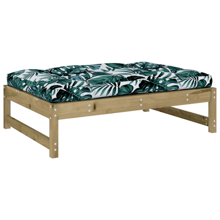 Repose-pied de jardin 120x80 cm bois de pin imprégné - 6