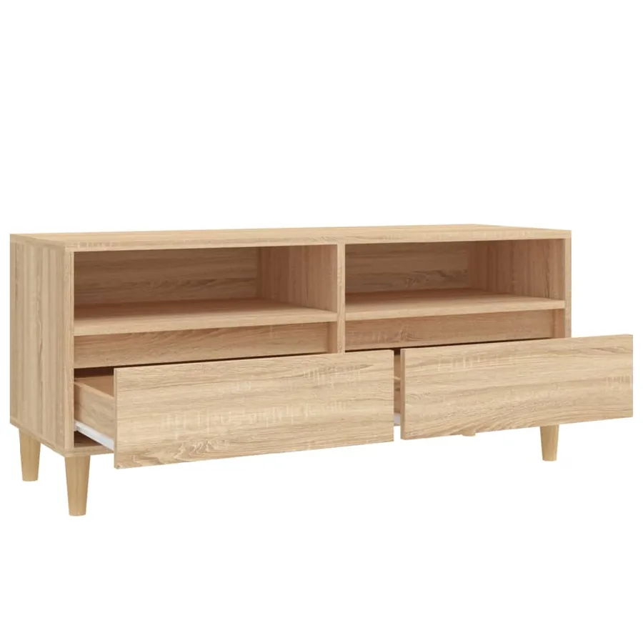 Meuble TV chêne sonoma 100x34,5x44,5 cm bois d'ingénierie - 8