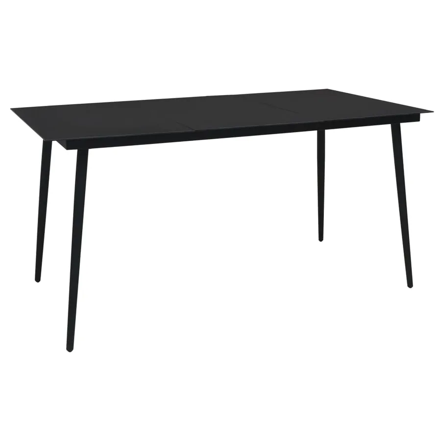 Ensemble à manger de jardin 9 pcs Corde en coton et acier Noir - 2