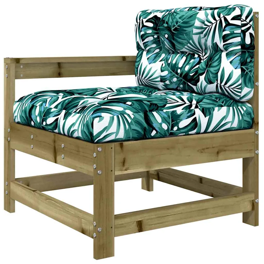 Chaise de jardin avec coussins bois de pin imprégné - 2