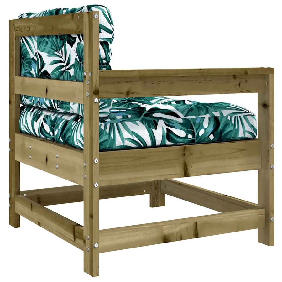 Chaise de jardin avec coussins bois de pin imprégné - 5
