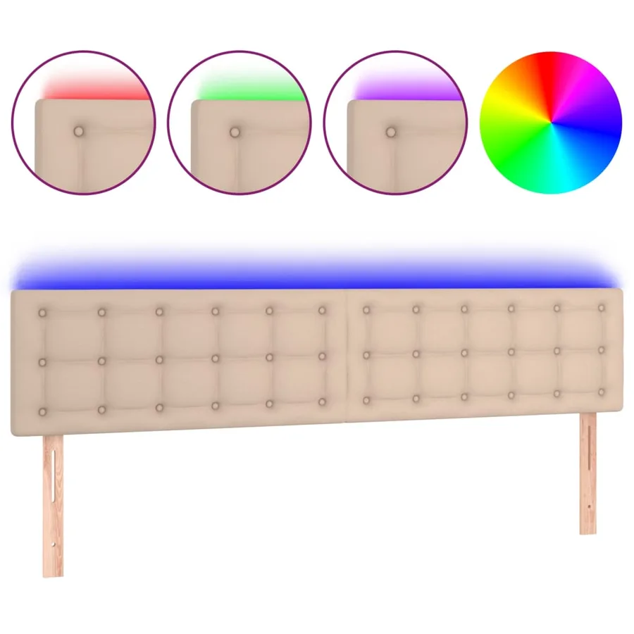 Tête de lit à LED Cappuccino 160x5x78/88 cm Similicuir - 2