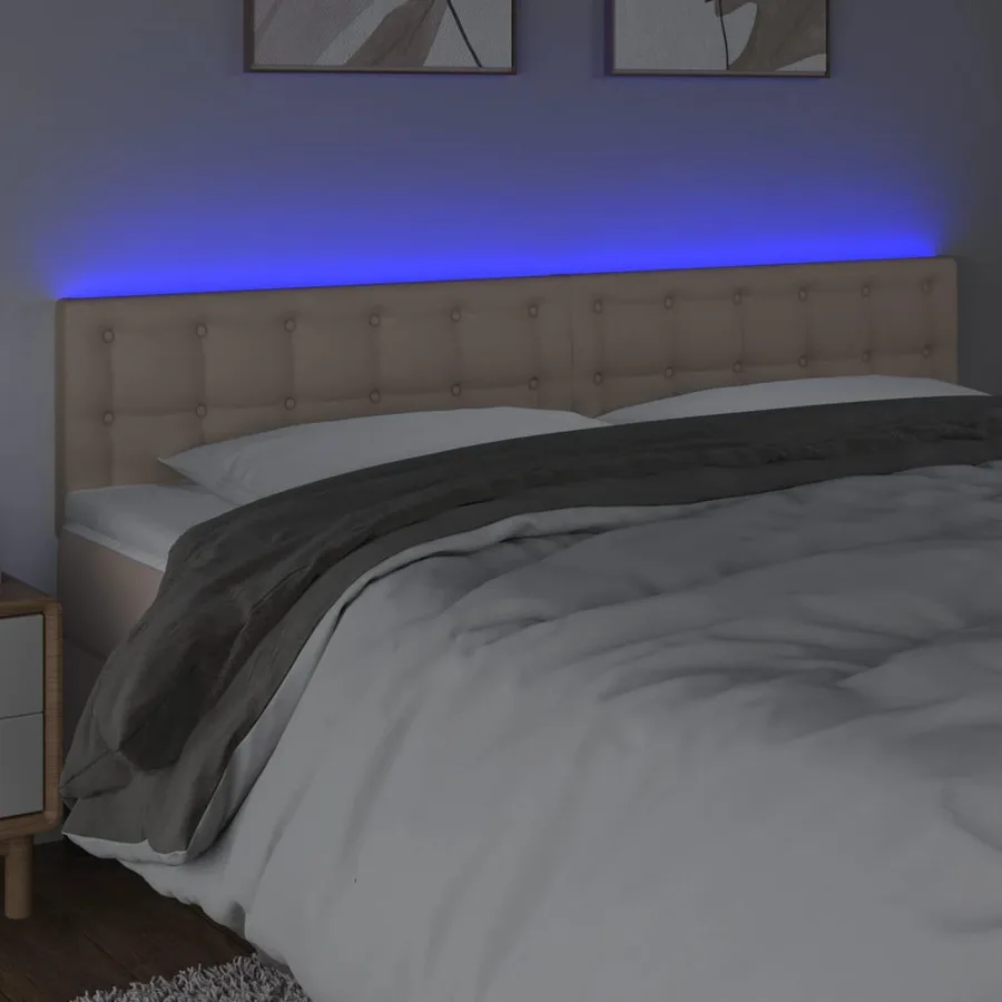 Tête de lit à LED Cappuccino 160x5x78/88 cm Similicuir - 3
