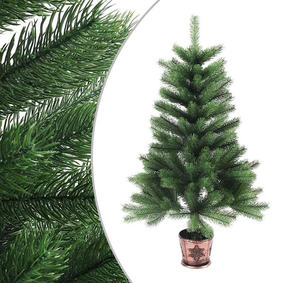 Arbre de Noël artificiel pré-éclairé et boules 90 cm vert - 2