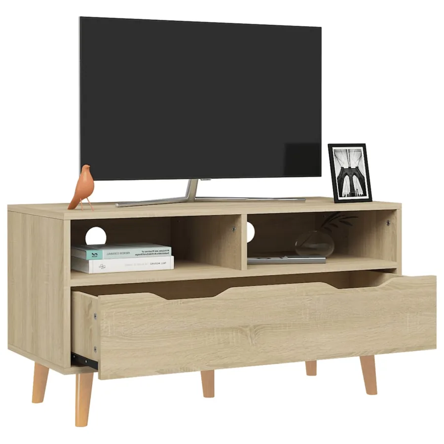 Meuble TV chêne sonoma 90x40x48,5 cm bois d'ingénierie - 3