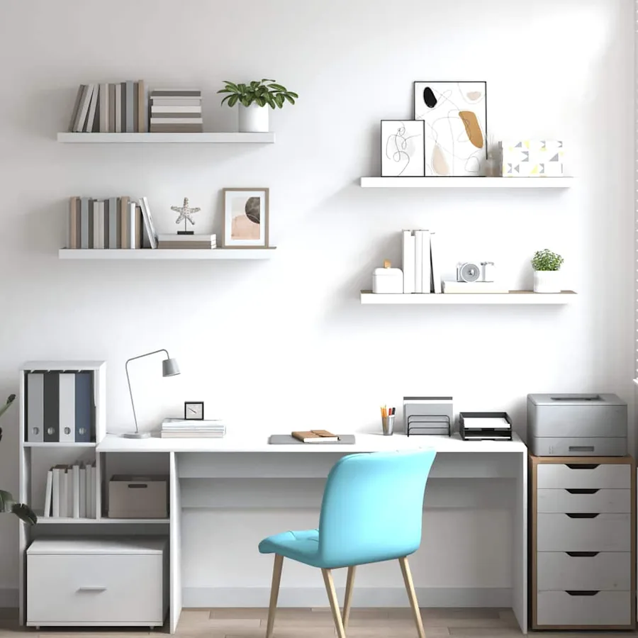 Étagères flottantes 4 pcs chêne et blanc 80x23,5x3,8 cm MDF - 3