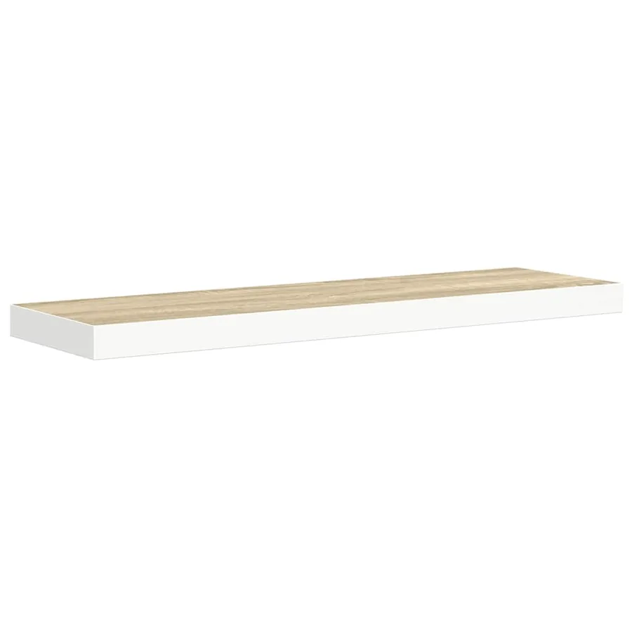 Étagères flottantes 4 pcs chêne et blanc 80x23,5x3,8 cm MDF - 6