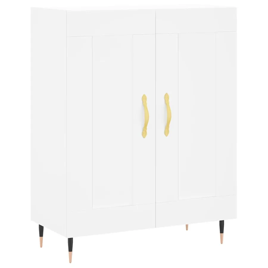 Buffet haut Blanc 69,5x34x180 cm Bois d'ingénierie - 7