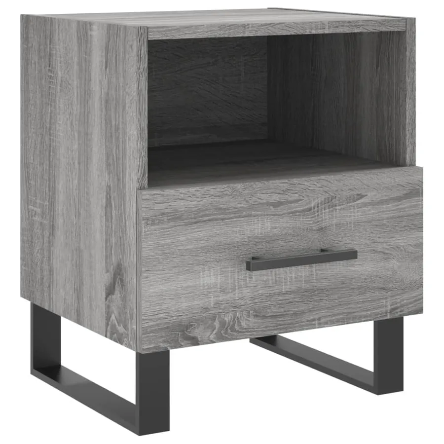 Table de chevet sonoma gris 40x35x47,5 cm bois d’ingénierie - 2