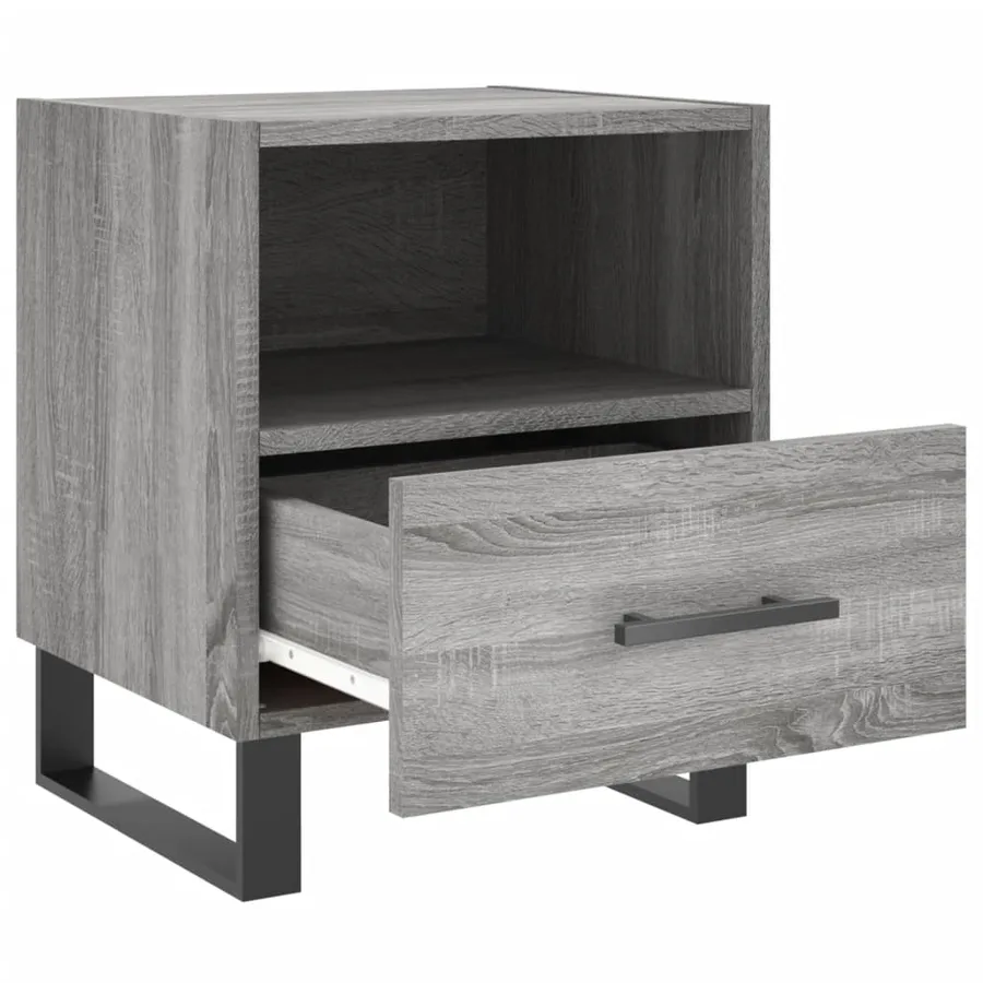 Table de chevet sonoma gris 40x35x47,5 cm bois d’ingénierie - 3