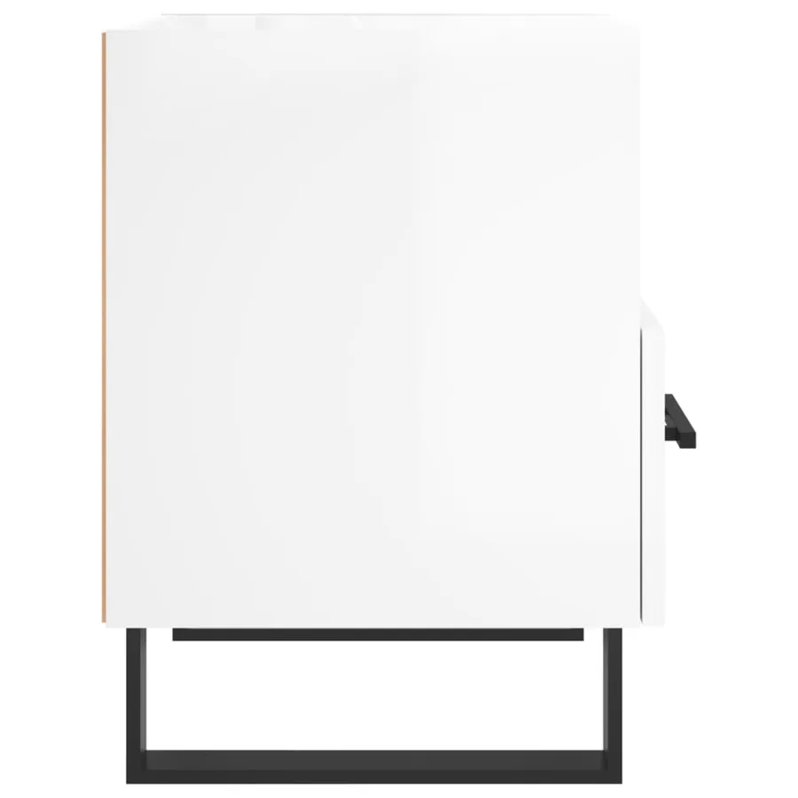 Tables de chevet 2 pcs blanc brillant 40x35x47,5 cm - 8
