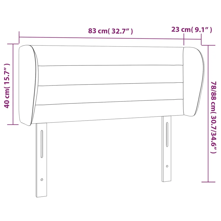 Tête de lit avec oreilles Marron Foncé 83x23x78/88 cm Tissu - 9