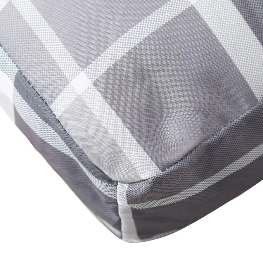 Coussin de palette motif à carreaux gris 70x70x12 cm tissu - 8