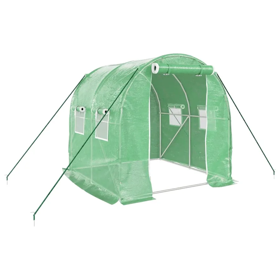 Serre avec cadre en acier vert 4 m² 2x2x2 m - 2