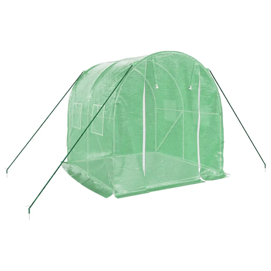 Serre avec cadre en acier vert 4 m² 2x2x2 m - 3