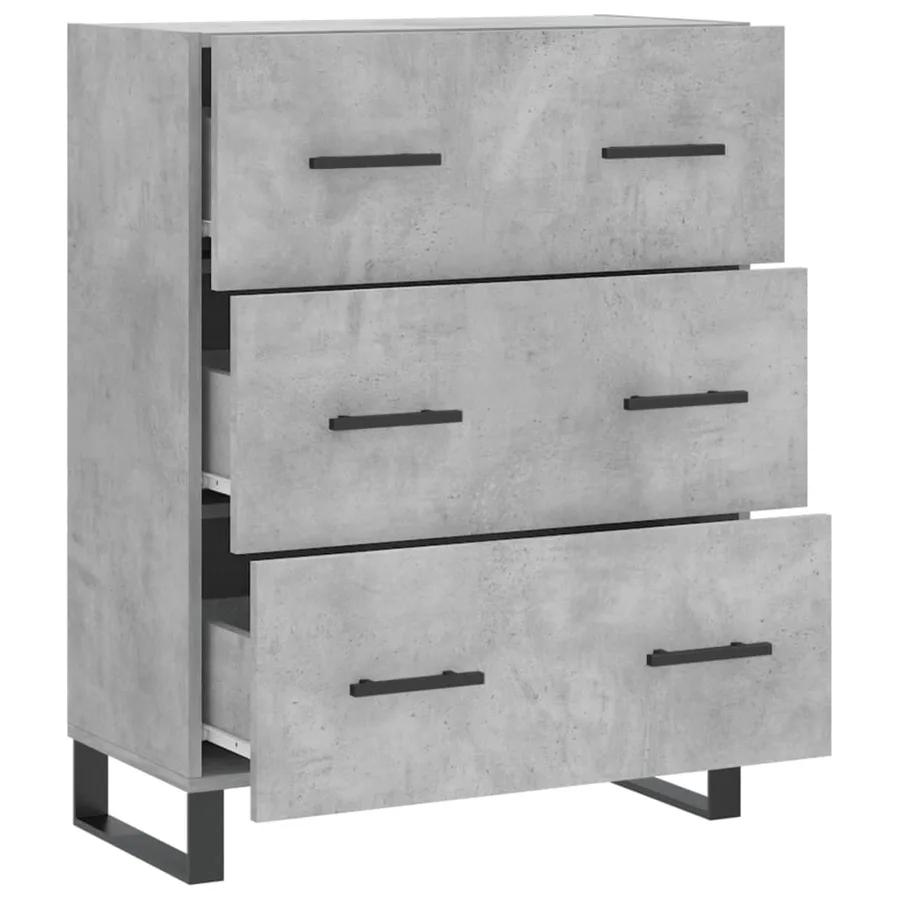 Buffet gris béton 69,5x34x90 cm bois d'ingénierie - 6