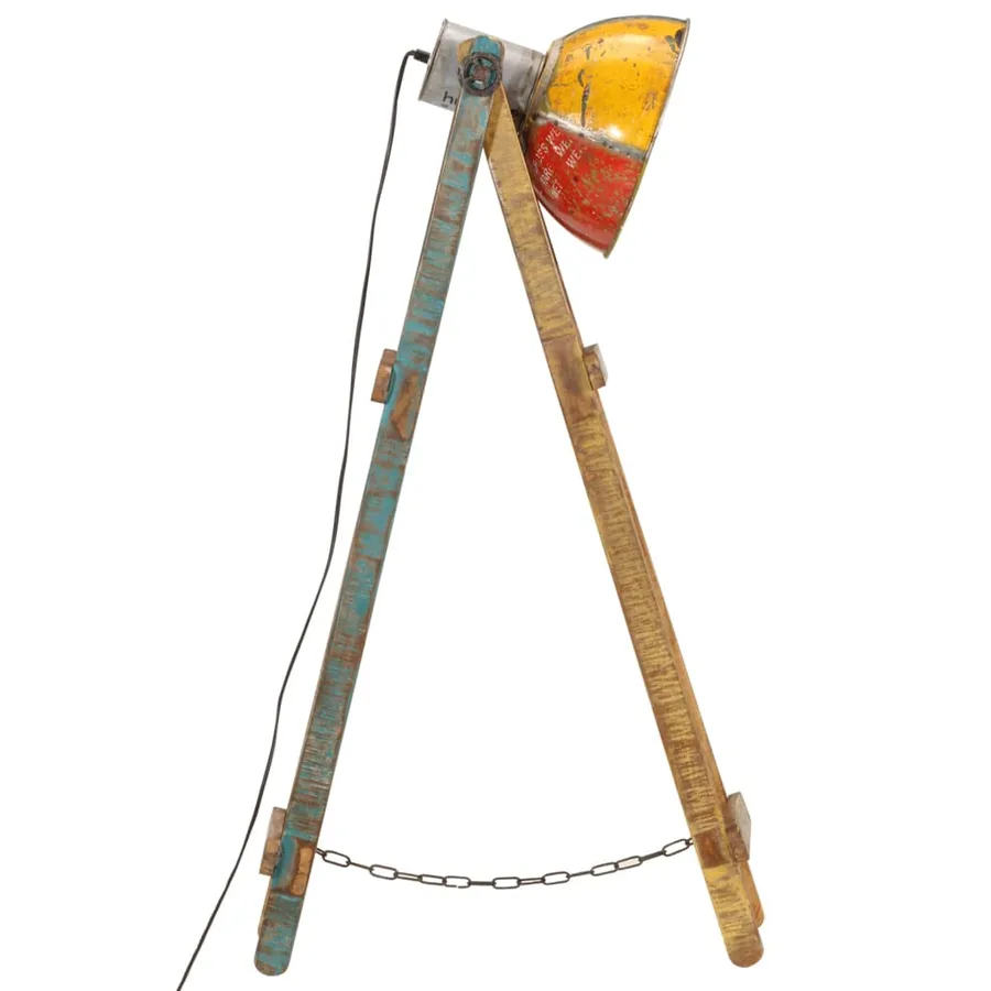 Lampadaire multicolore E27 bois massif de manguier - 4