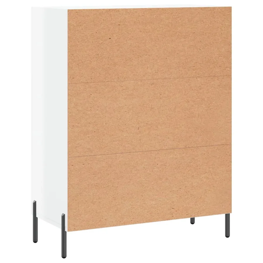 Buffet Blanc brillant 69,5x34x90 cm Bois d'ingénierie - 8