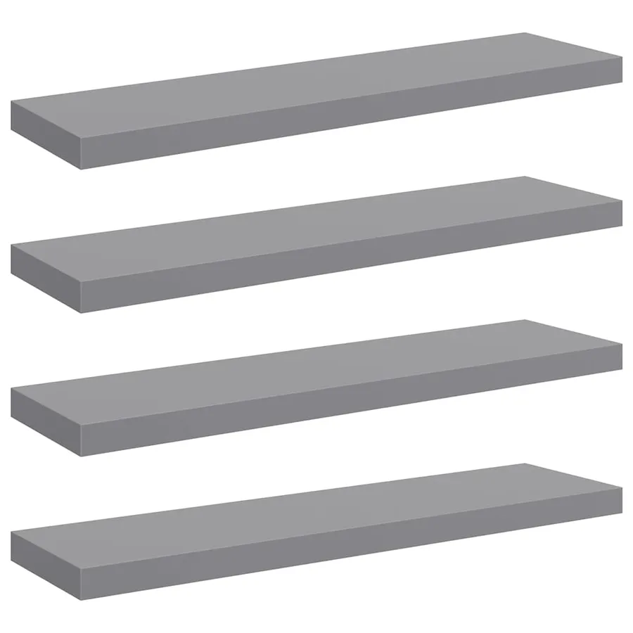 Étagères murales flottantes 4 pcs gris 90x23,5x3,8 cm MDF - 2