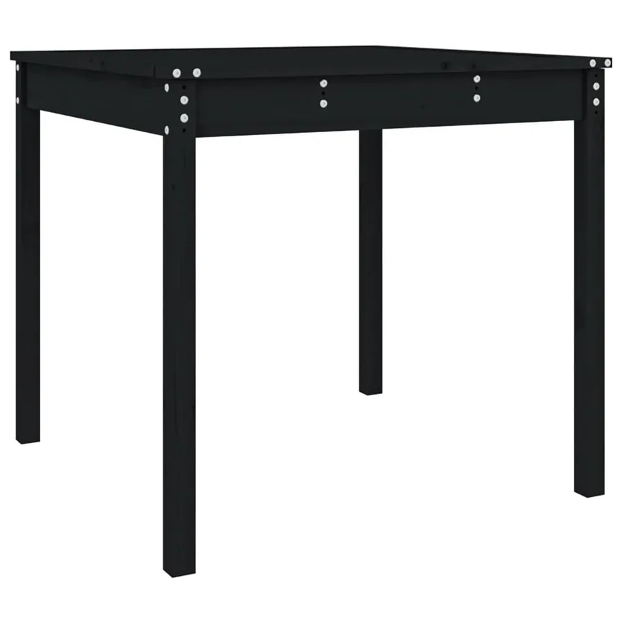 Table de jardin noir 82,5x82,5x76 cm bois massif de pin - 2