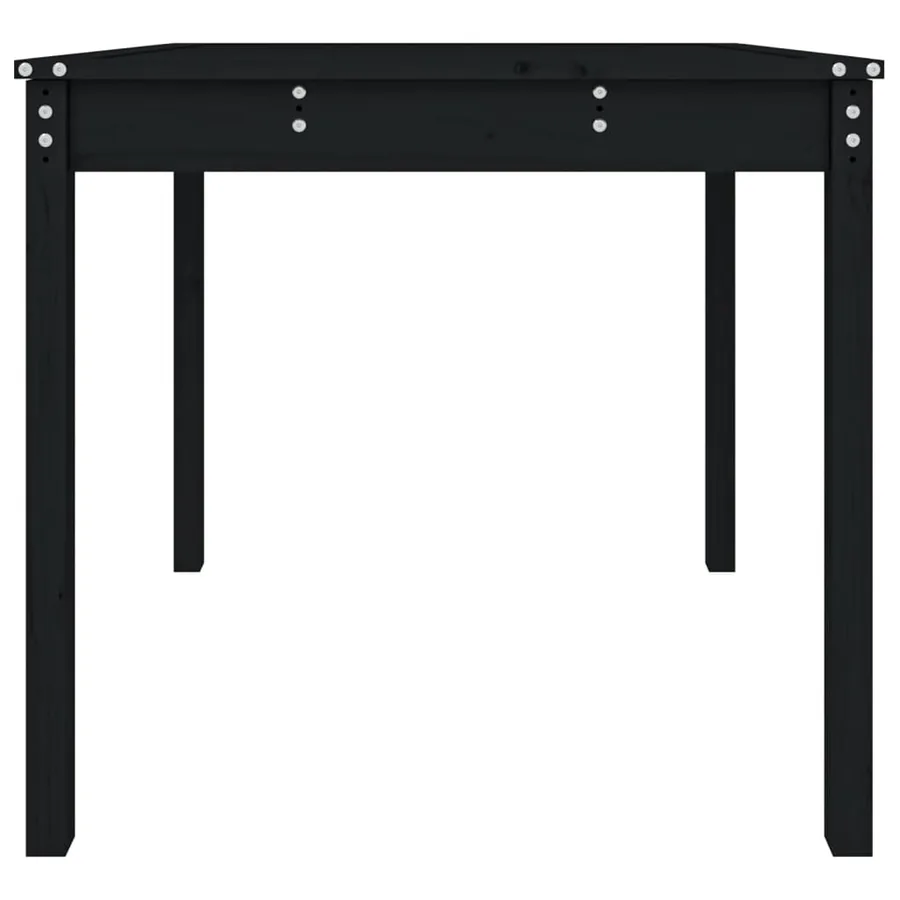 Table de jardin noir 82,5x82,5x76 cm bois massif de pin - 5