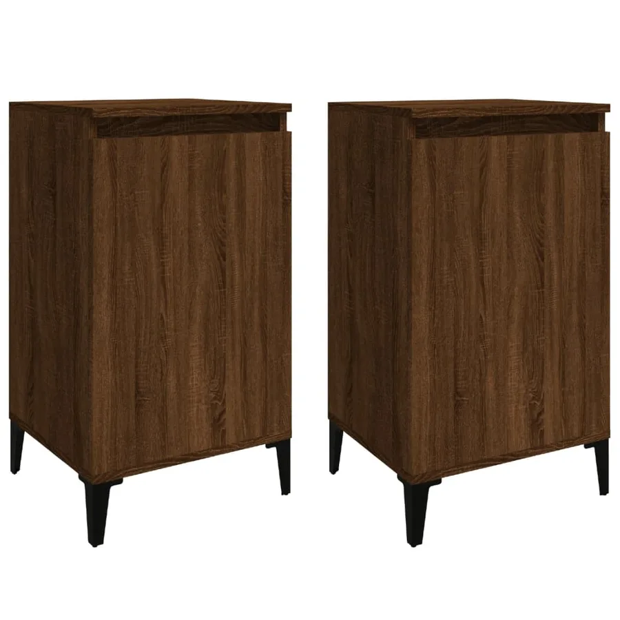 Tables de chevet 2pcs chêne marron 40x35x70cm bois d'ingénierie - 2