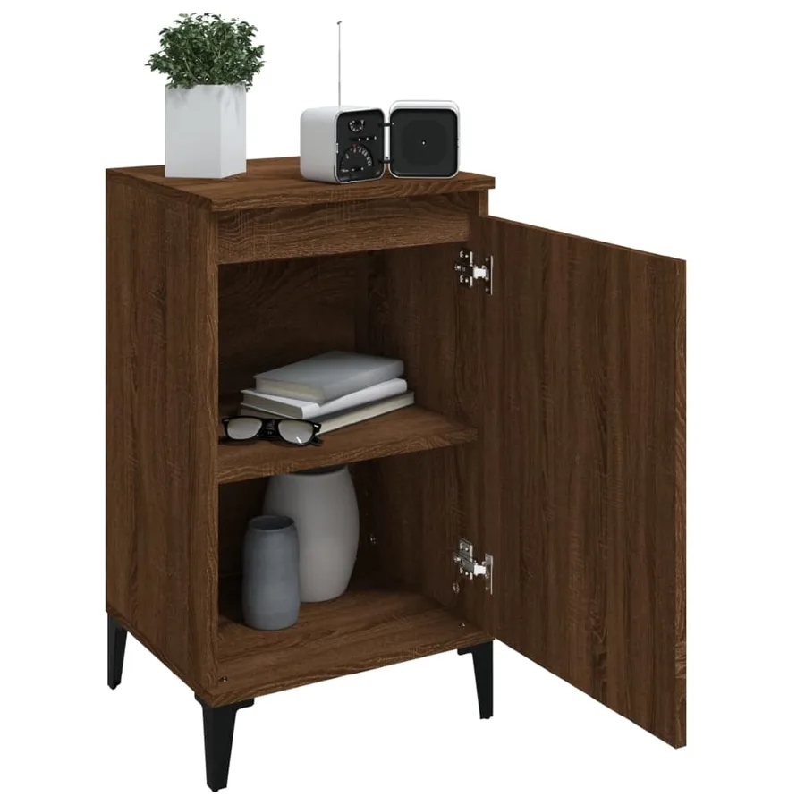 Tables de chevet 2pcs chêne marron 40x35x70cm bois d'ingénierie - 4