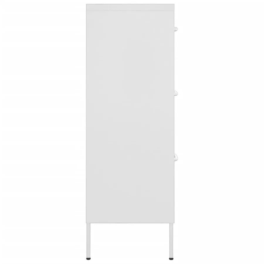Armoire à tiroirs Blanc 80x35x101,5 cm Acier - 4