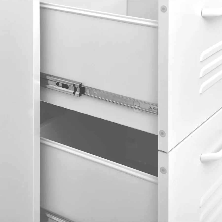 Armoire à tiroirs Blanc 80x35x101,5 cm Acier - 8