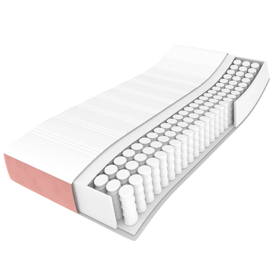 Sommier à lattes de lit avec matelas Rose 100x200 cm Velours - 11