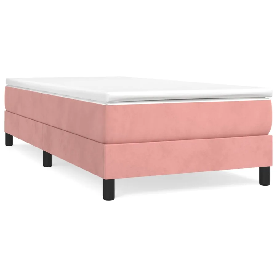 Sommier à lattes de lit avec matelas Rose 100x200 cm Velours - 2