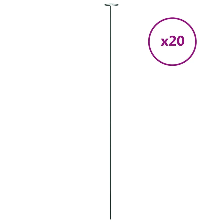 Piquets pour plantes de jardin 20 pcs vert foncé 91 cm acier - 2