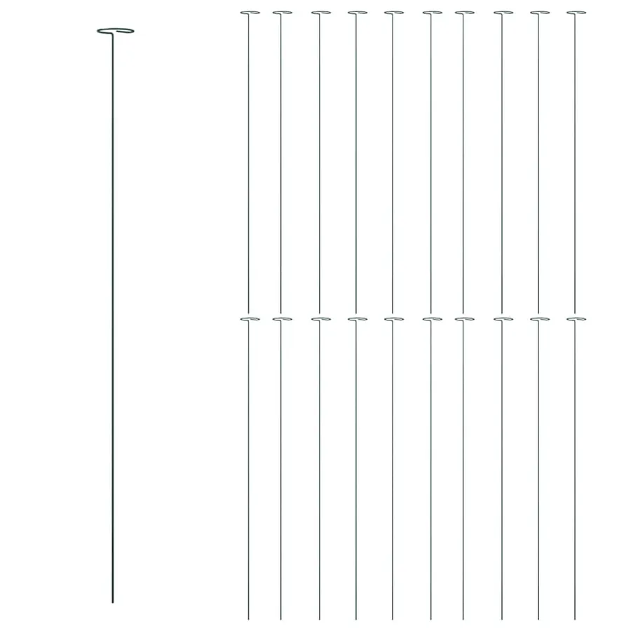 Piquets pour plantes de jardin 20 pcs vert foncé 91 cm acier - 3