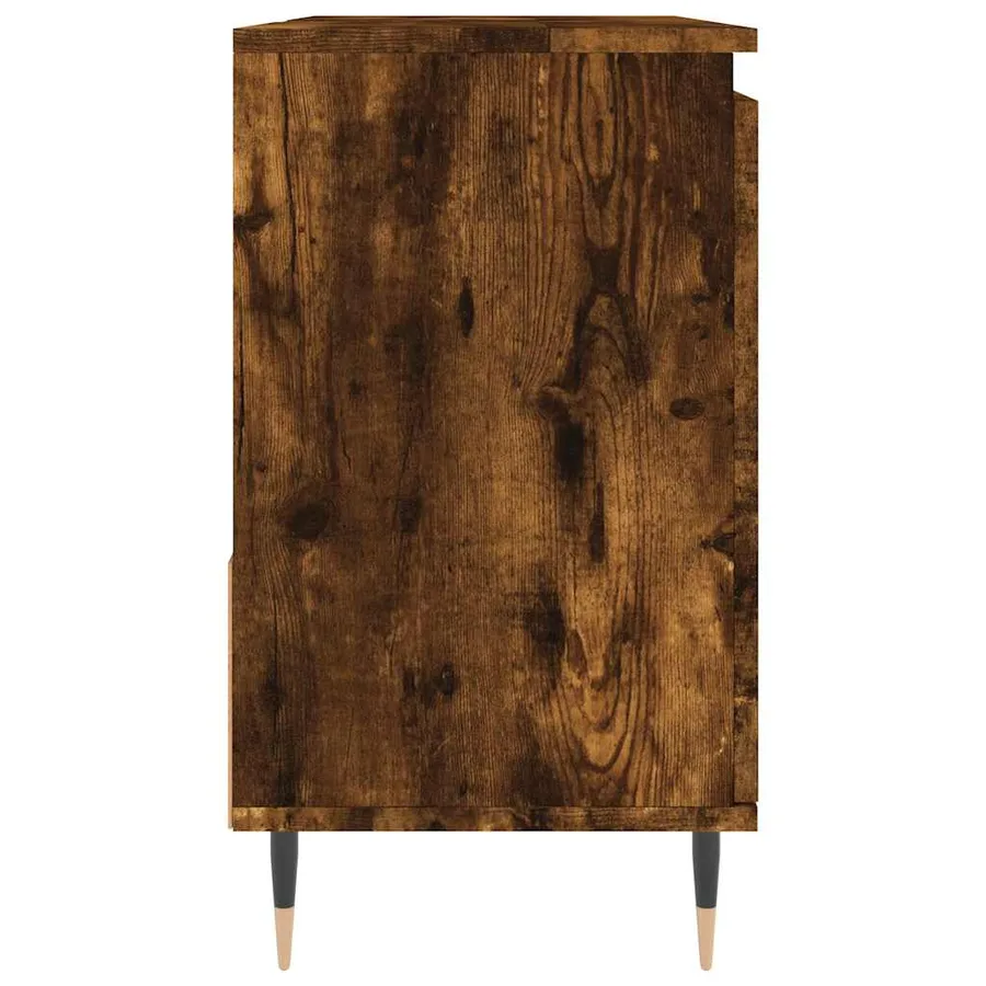 Armoire de bain chêne fumé 65x33x60 cm bois d'ingénierie - 6