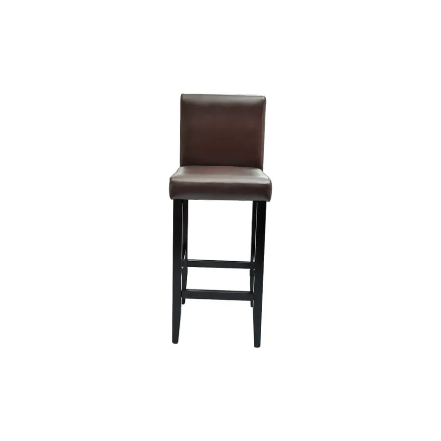 Tabourets de bar lot de 2 marron foncé similicuir - 4