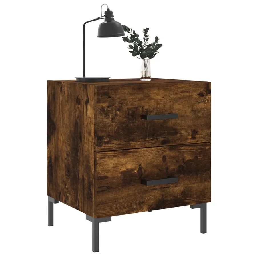 Tables de chevet 2pcs chêne fumé 40x35x47,5cm bois d’ingénierie - 3