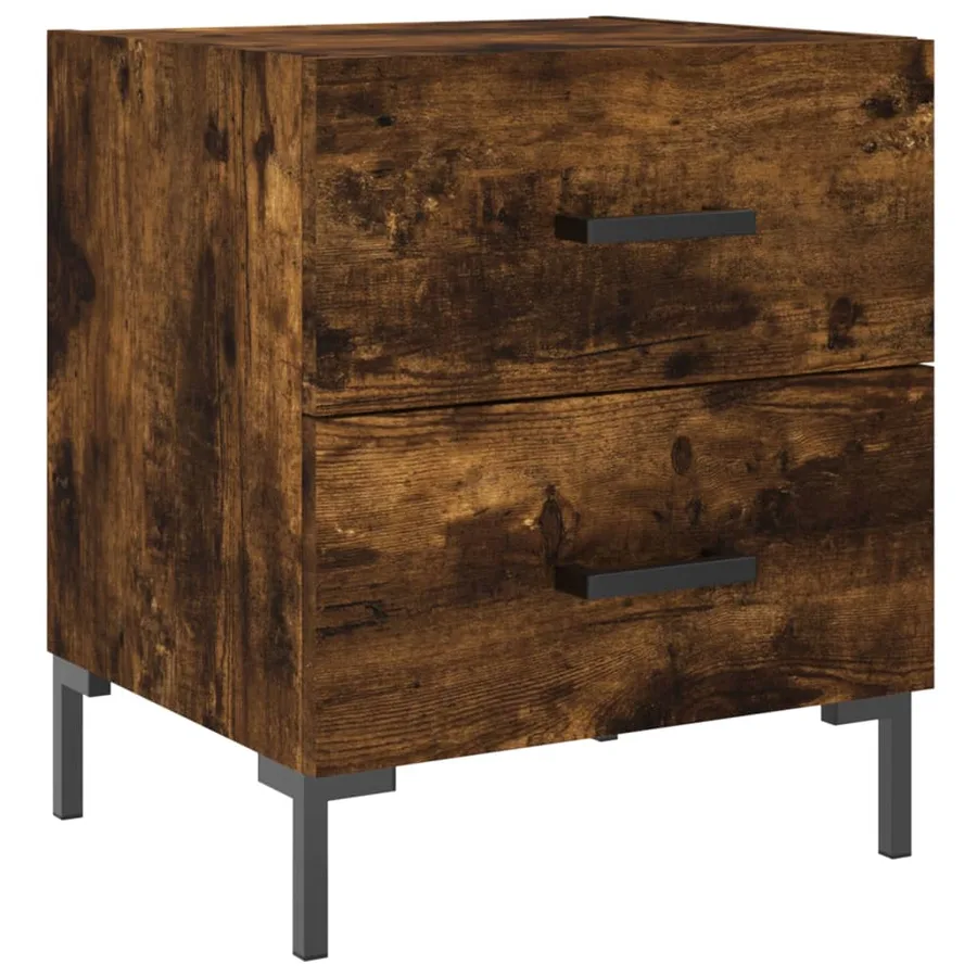 Tables de chevet 2pcs chêne fumé 40x35x47,5cm bois d’ingénierie - 5