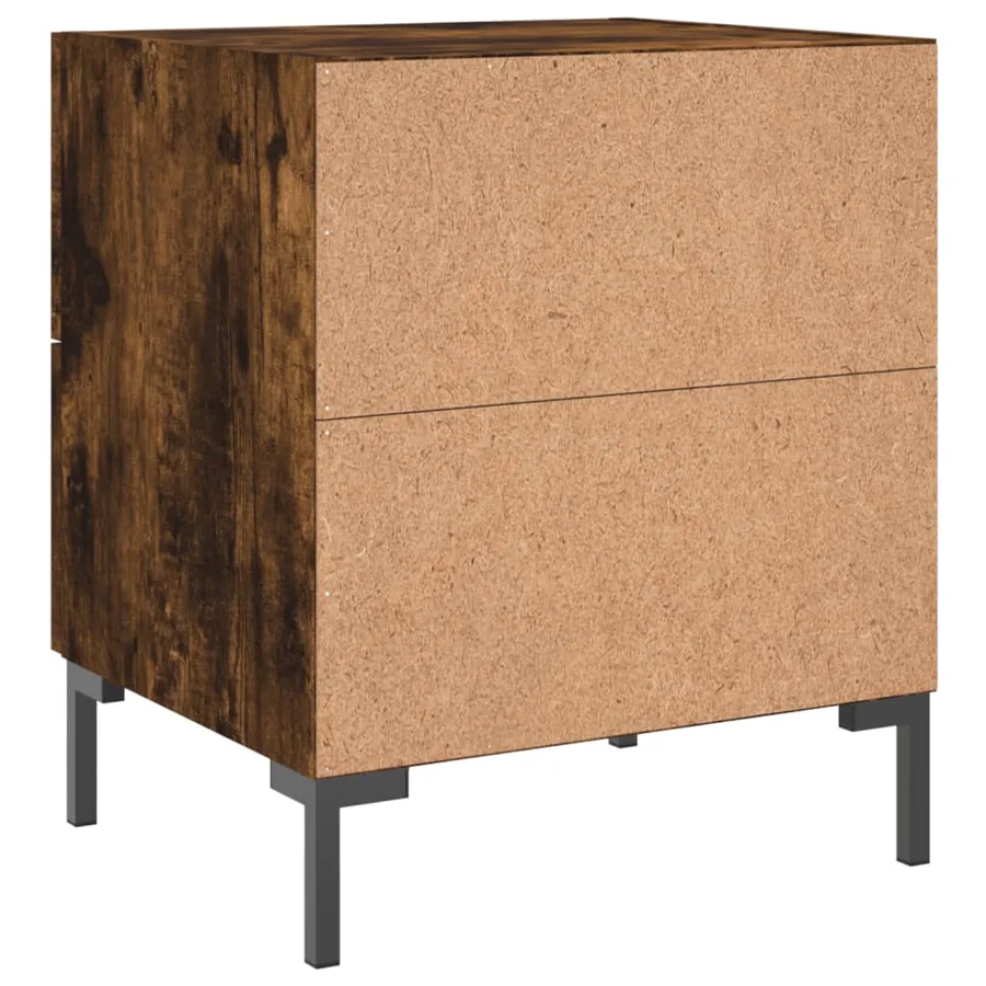 Tables de chevet 2pcs chêne fumé 40x35x47,5cm bois d’ingénierie - 9