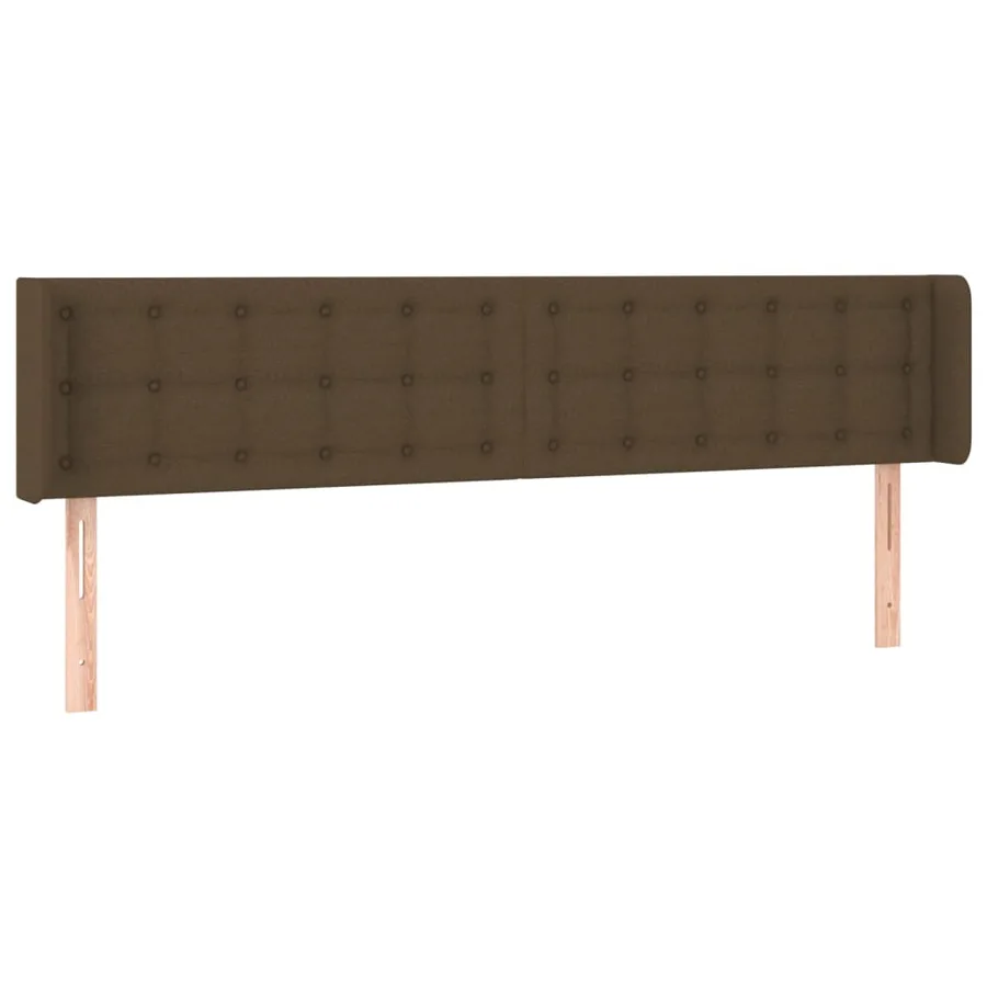 Tête de lit avec oreilles Marron Foncé 163x16x78/88 cm Tissu - 2