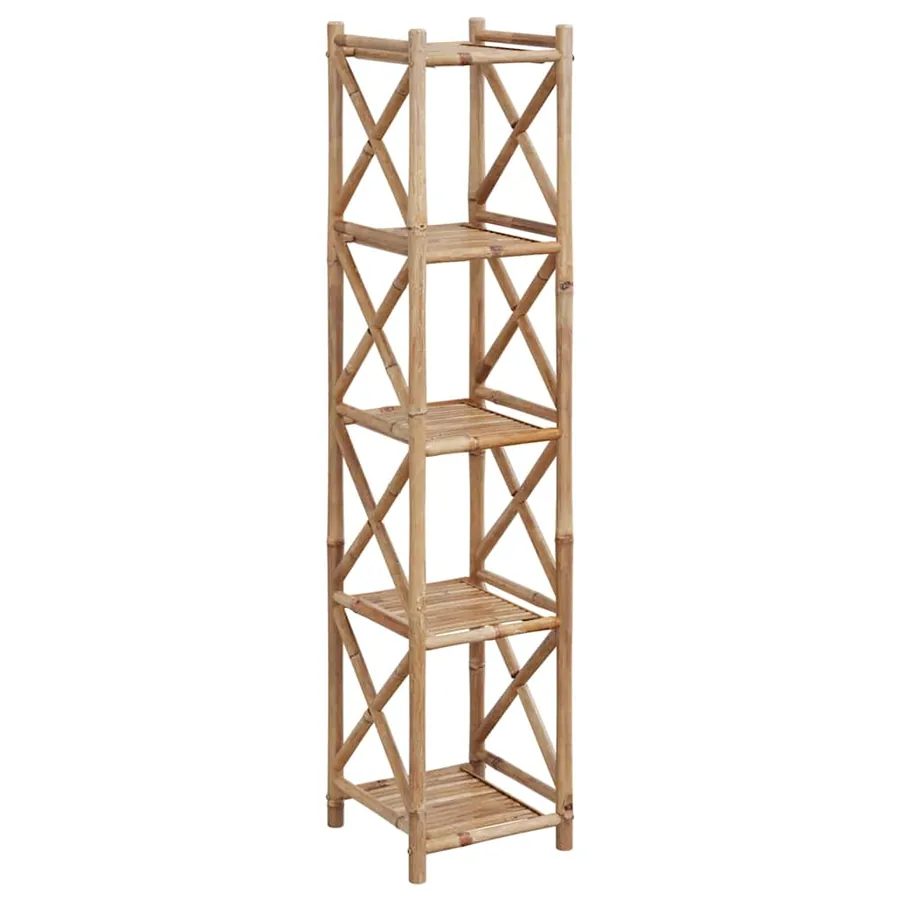Étagère à 5 niveaux carré bambou - 2