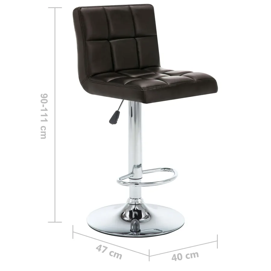 Tabourets de bar lot de 2 marron similicuir - 9