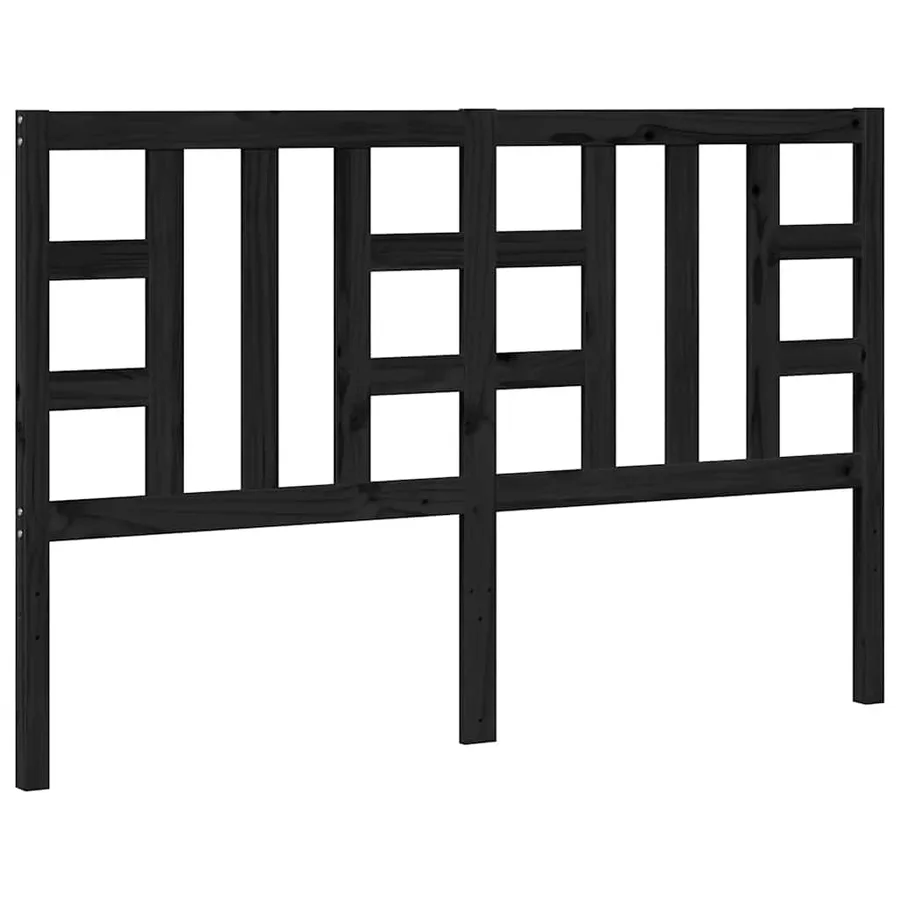 Tête de lit Noir 166x4x100 cm Bois massif de pin - 2