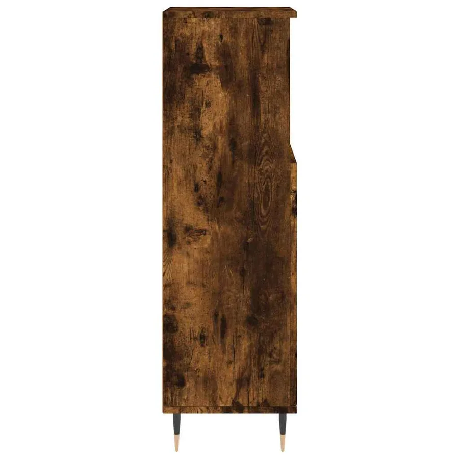 Armoire de bain chêne fumé 30x30x100 cm bois d'ingénierie - 7