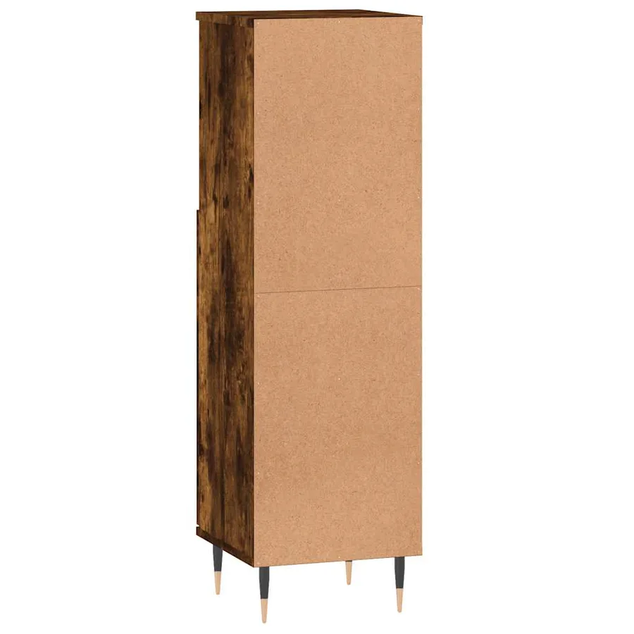 Armoire de bain chêne fumé 30x30x100 cm bois d'ingénierie - 8