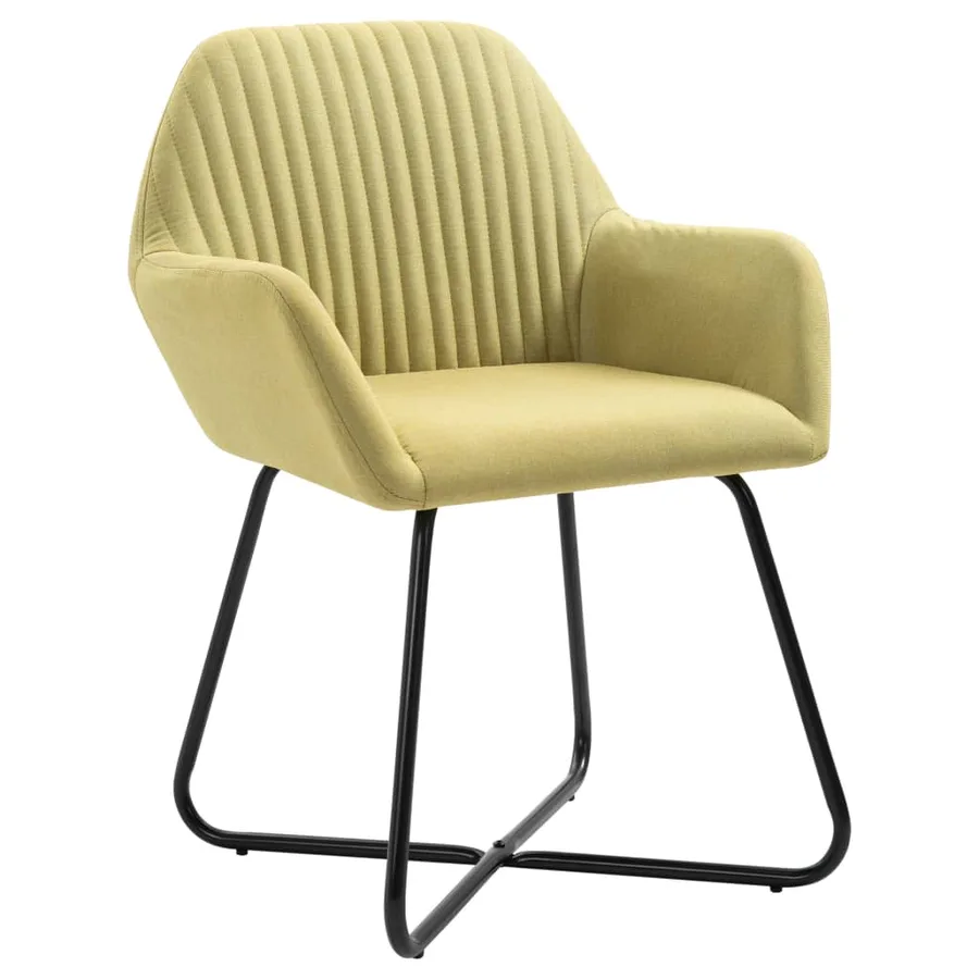 Chaises à manger lot de 2 vert tissu - 2