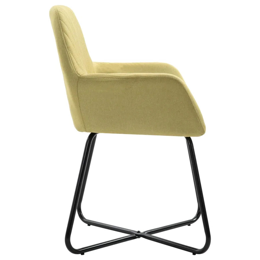 Chaises à manger lot de 2 vert tissu - 4