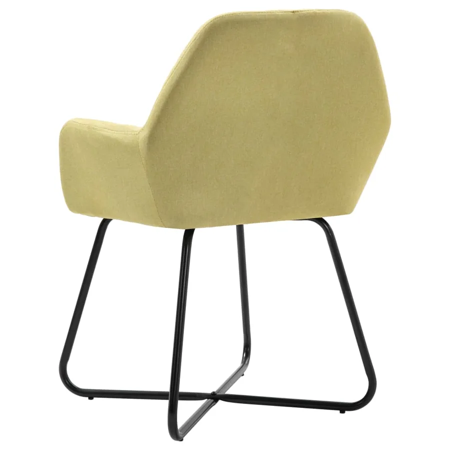 Chaises à manger lot de 2 vert tissu - 5