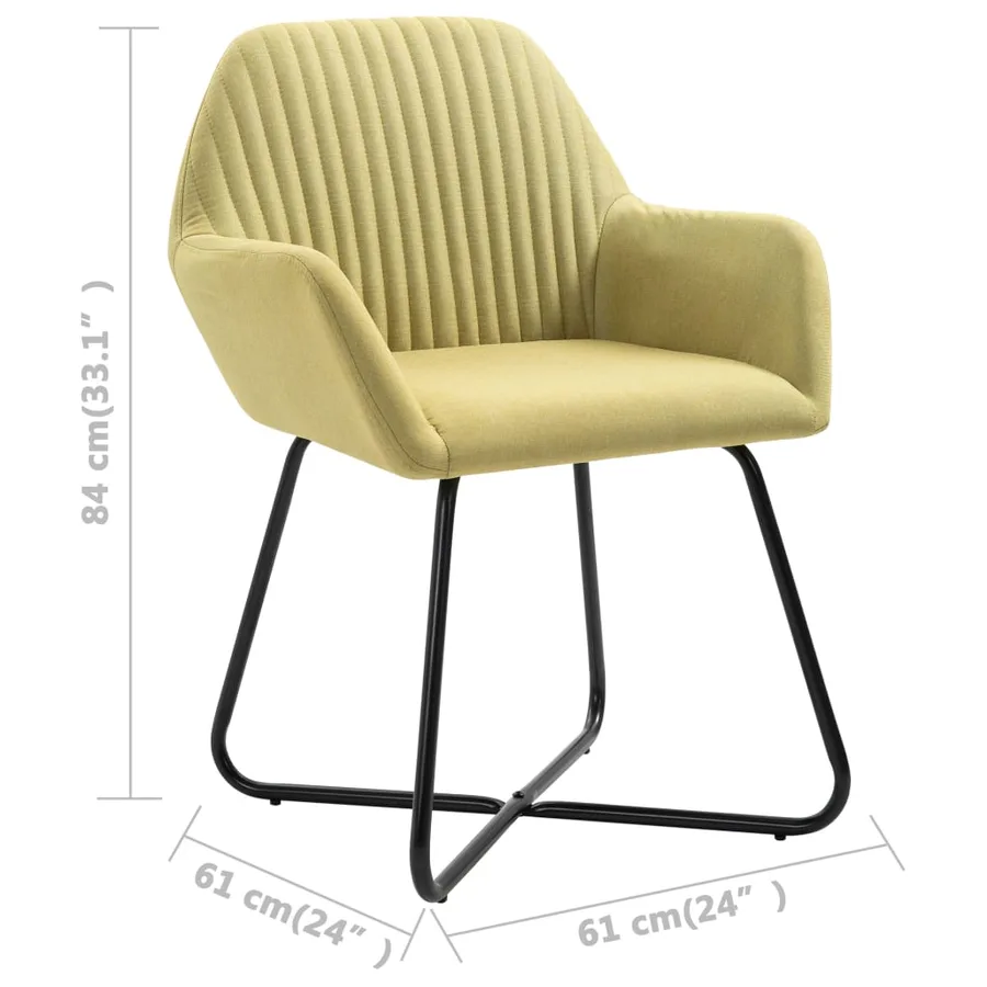 Chaises à manger lot de 2 vert tissu - 8