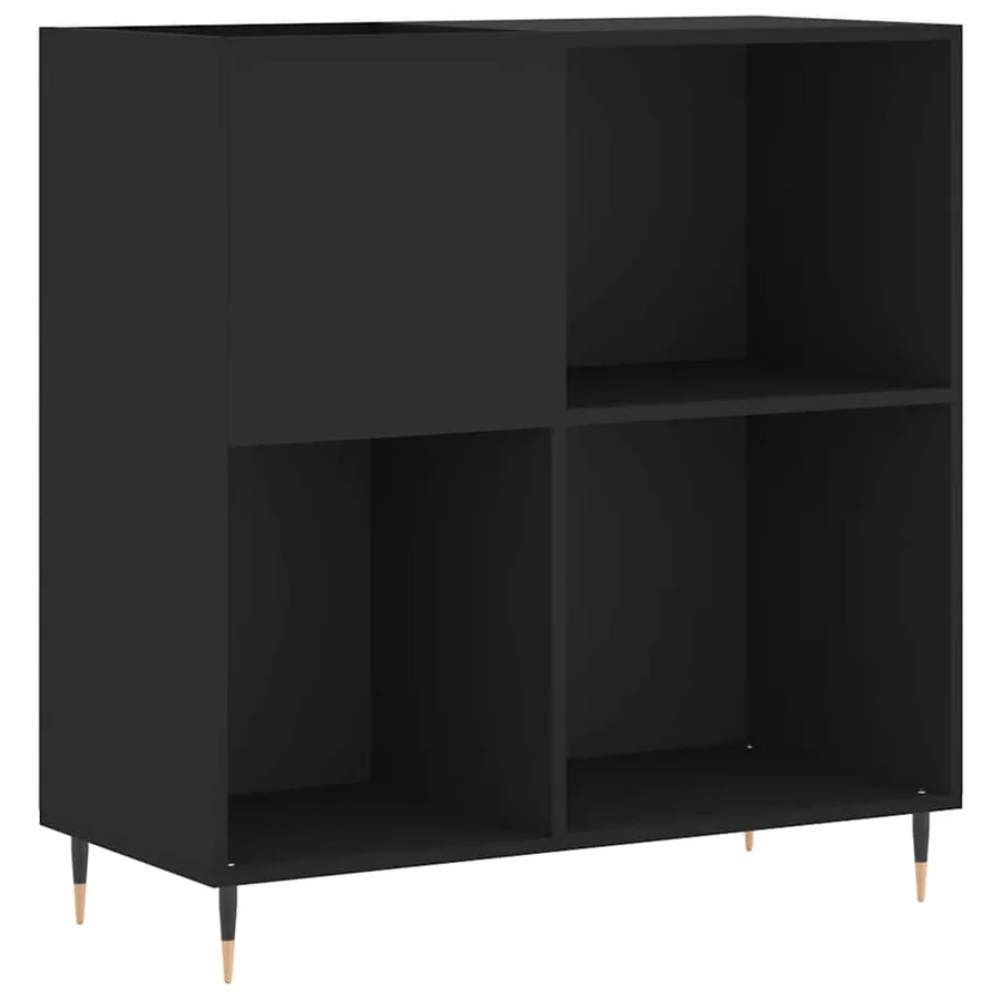 Armoire à disques noir 84,5x38x89 cm bois d'ingénierie - 2