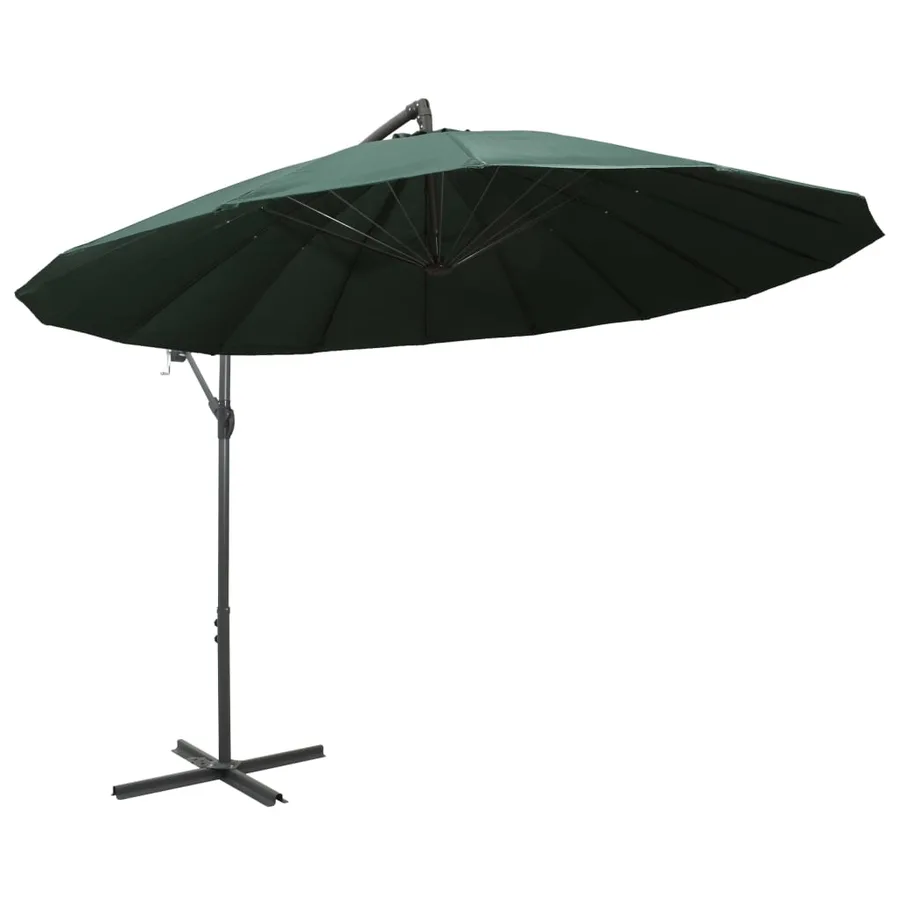 Parasol suspendu avec poteau en aluminium Vert 3 m - 2